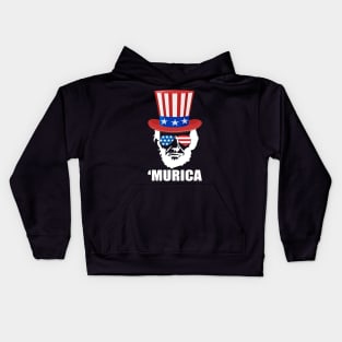 'Murica Abe Lincoln' Amazing July 4th Flag Gift Kids Hoodie